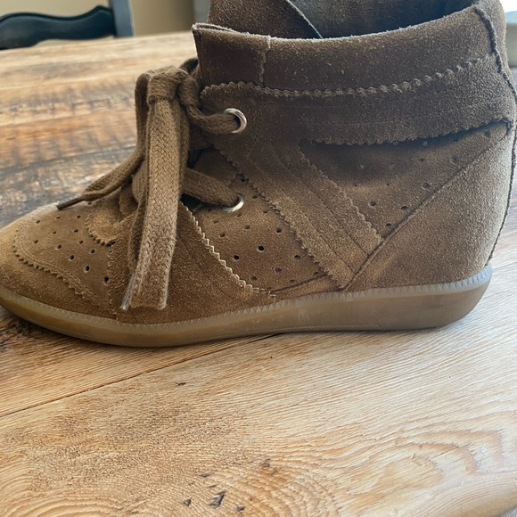 Isabel Marant Bobby suede hidden wedge sneakers size 39 brown - Picture 6 of 7